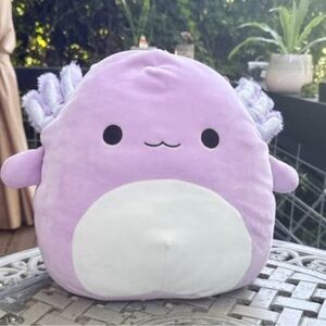 NWT Squishmallows Monica Axolotl Backpack 12” Purple Adjustable Straps Zipper